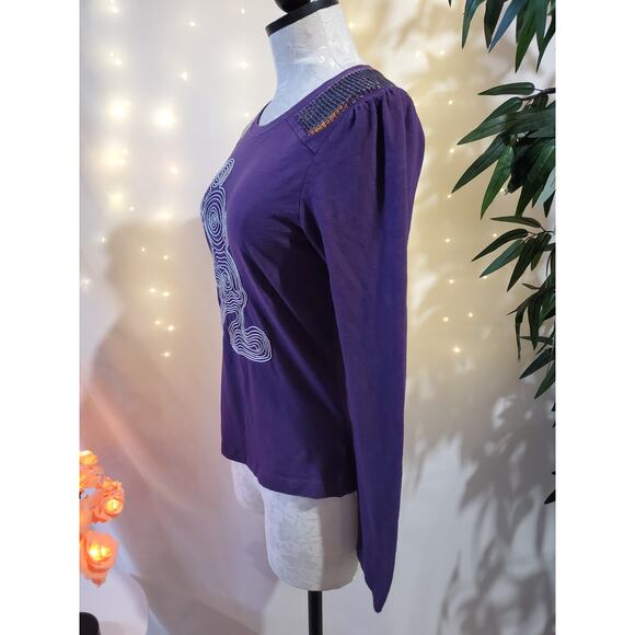 Disney Parks Women's Mickey Mouse Sequin Bling Purple Long Sleeve Top Size M - Picture 6 of 10